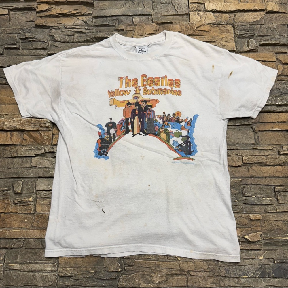VINTAGE The Beatles Yellow Submarine Shirt Mens Large Apple Corps Music Band VTG